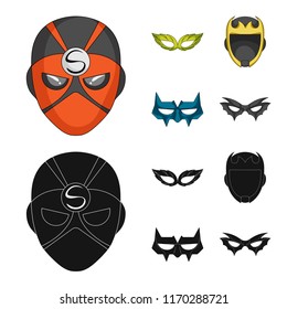 Vector design of hero and mask logo. Collection of hero and superhero vector icon for stock.