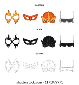 Vector design of hero and mask logo. Collection of hero and superhero stock vector illustration.