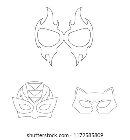 Vector design of hero and mask logo. Collection of hero and superhero vector icon for stock.