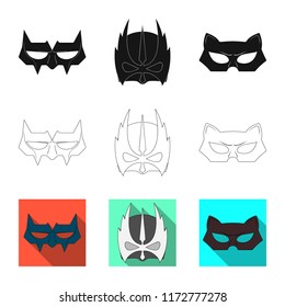 Vector design of hero and mask logo. Collection of hero and superhero vector icon for stock.