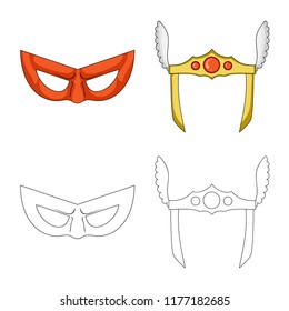 Vector design of hero and mask logo. Set of hero and superhero vector icon for stock.