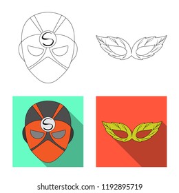 Vector design of hero and mask logo. Collection of hero and superhero stock vector illustration.