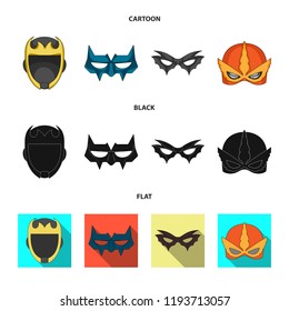 Vector design of hero and mask logo. Set of hero and superhero vector icon for stock.