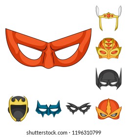 Vector design of hero and mask logo. Collection of hero and superhero stock vector illustration.