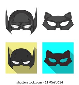 Vector design of hero and mask sign. Collection of hero and superhero stock symbol for web.