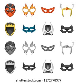 Vector design of hero and mask sign. Collection of hero and superhero stock symbol for web.