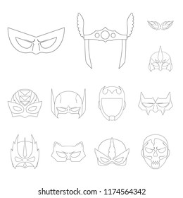 Vector design of hero and mask sign. Set of hero and superhero vector icon for stock.