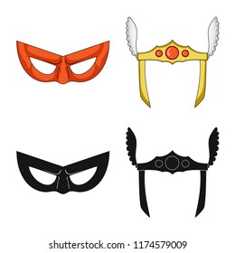 Vector design of hero and mask sign. Collection of hero and superhero stock vector illustration.