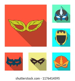 Vector design of hero and mask sign. Collection of hero and superhero vector icon for stock.