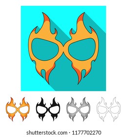 Vector design of hero and mask sign. Set of hero and superhero stock symbol for web.