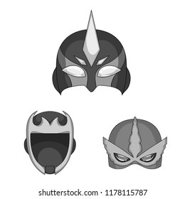 Vector design of hero and mask sign. Set of hero and superhero stock vector illustration.