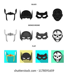 Vector design of hero and mask sign. Collection of hero and superhero stock vector illustration.