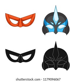 Vector design of hero and mask sign. Set of hero and superhero vector icon for stock.