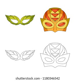 Vector design of hero and mask sign. Collection of hero and superhero vector icon for stock.