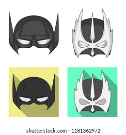 Vector design of hero and mask sign. Collection of hero and superhero stock symbol for web.