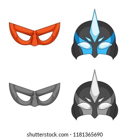 Vector design of hero and mask sign. Set of hero and superhero vector icon for stock.