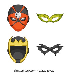 Vector design of hero and mask sign. Collection of hero and superhero stock symbol for web.