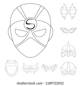 Vector design of hero and mask sign. Collection of hero and superhero vector icon for stock.