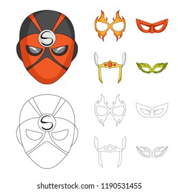 Vector design of hero and mask sign. Collection of hero and superhero vector icon for stock.