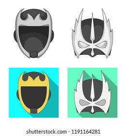 Vector design of hero and mask sign. Collection of hero and superhero vector icon for stock.