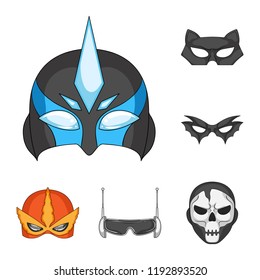 Vector design of hero and mask sign. Collection of hero and superhero vector icon for stock.