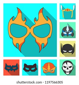 Vector design of hero and mask sign. Collection of hero and superhero vector icon for stock.