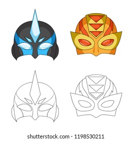 Vector design of hero and mask sign. Set of hero and superhero vector icon for stock.