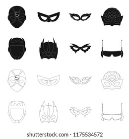 Vector design of hero and mask symbol. Collection of hero and superhero stock symbol for web.