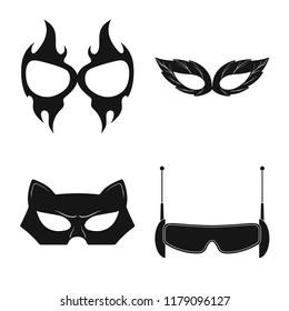 Vector design of hero and mask symbol. Set of hero and superhero vector icon for stock.
