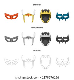 Vector design of hero and mask symbol. Collection of hero and superhero stock symbol for web.