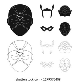 Vector design of hero and mask symbol. Set of hero and superhero vector icon for stock.