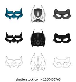 Vector design of hero and mask symbol. Set of hero and superhero stock vector illustration.