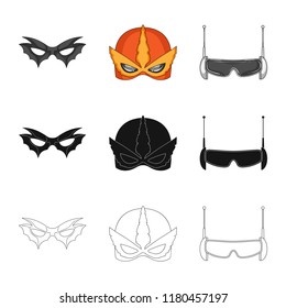 Vector design of hero and mask symbol. Collection of hero and superhero vector icon for stock.