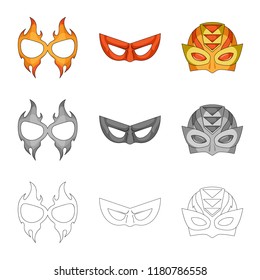 Vector design of hero and mask symbol. Collection of hero and superhero vector icon for stock.
