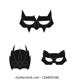 Vector design of hero and mask symbol. Collection of hero and superhero stock symbol for web.