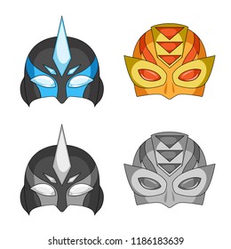 Vector design of hero and mask symbol. Set of hero and superhero vector icon for stock.