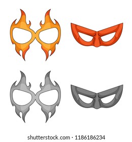 Vector design of hero and mask symbol. Set of hero and superhero vector icon for stock.