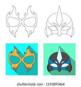 Vector design of hero and mask symbol. Collection of hero and superhero vector icon for stock.