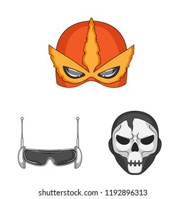Vector design of hero and mask symbol. Collection of hero and superhero stock vector illustration.
