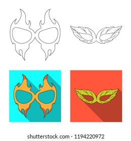Vector design of hero and mask symbol. Collection of hero and superhero vector icon for stock.