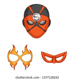 Vector design of hero and mask symbol. Collection of hero and superhero vector icon for stock.