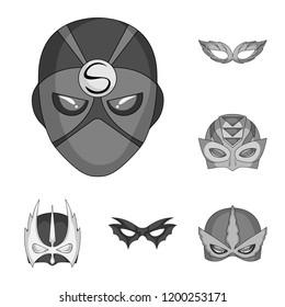 Vector design of hero and mask symbol. Set of hero and superhero vector icon for stock.