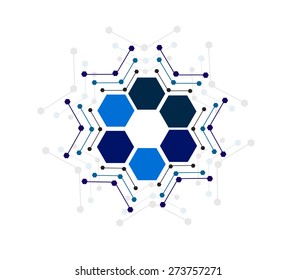 Vector design hexagon Network technology medical  background.illustration EPS10