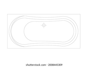 Vector design of high-end luxury and elite bathtub sketch