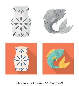 Vector design of and historic logo. Collection of and country vector icon for stock.