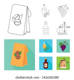 Vector design of  and historic symbol. Set of  and country stock vector illustration.