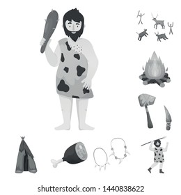 Vector design of history and era icon. Collection of history and neolithic stock symbol for web.