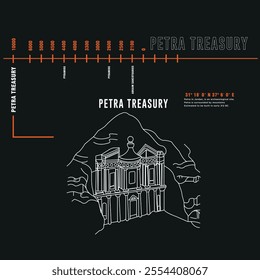 Vector Design History of Petra Treasury building