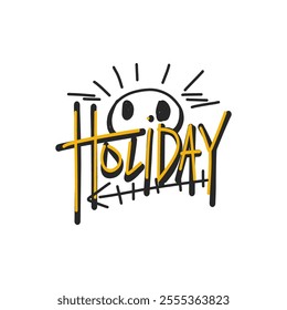 vector design holiday slogan and illustration