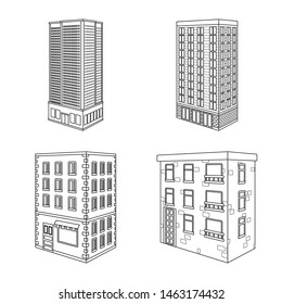 Vector design of home and apartment icon. Collection of home and modern stock vector illustration.